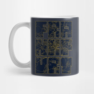 Frankfurt, Germany City Map Typography - Gold Art Deco Mug